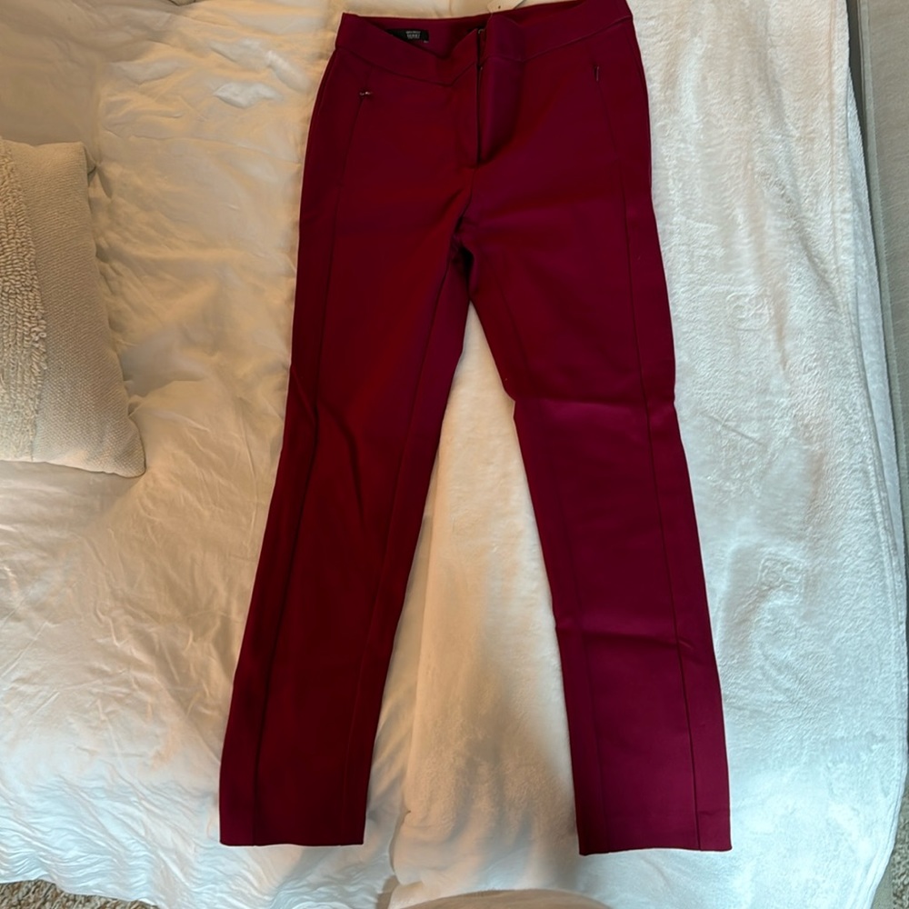 New with tags Ann Taylor loft high waist skinny burgundy pants size 2